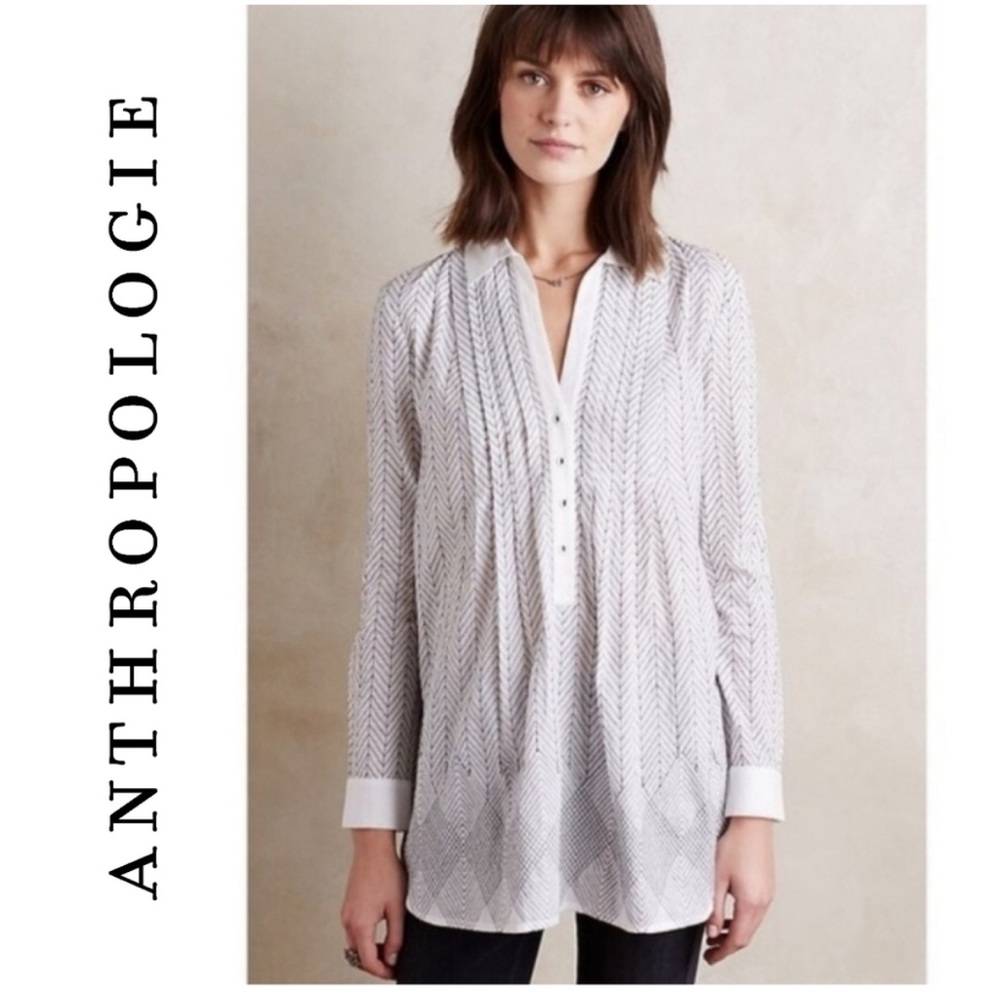 Anthropologie Vanessa Virginia “Asha” Tunic‎ Top Size 8